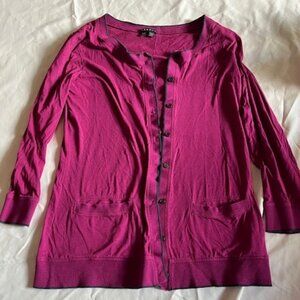 Theory Light Weight Cardigan with Black Trim